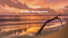  Presentation with tropical beach sunset - PPT theme enhanced with ld-wood-snag-on-tropical background and a coral colored foreground
