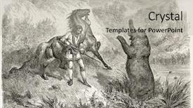  Presentation with hunting - Presentation having le man - bear hunting old illustration created background and a light gray colored foreground