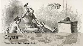  Presentation with old man - Slides featuring le man - japanese blacksmith old illustration created background and a light gray colored foreground