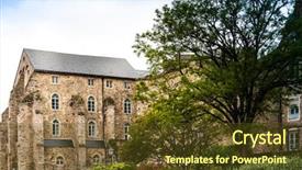  Presentation with history chartres cathedral - PPT theme consisting of le mans cathedral in le background and a tawny brown colored foreground
