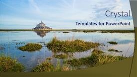  Presentation with saint - Cool new PPT layouts with le-mont-saint-michel-viewed backdrop and a sky blue colored foreground