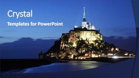  Presentation with saint - Slides featuring le mont-saint-michel in the twilight background and a teal colored foreground
