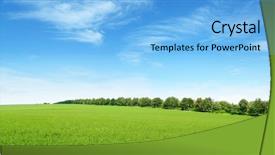  Presentation with blue sky - Presentation design featuring lea - spring meadow and blue sky background and a light blue colored foreground