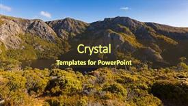  Presentation with mountain water - Amazing PPT theme having leaching - pitch dark water at crater backdrop and a tawny brown colored foreground