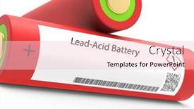  Presentation with power systems - PPT theme consisting of lead-acid-battery-lead-acid background and a lemonade colored foreground