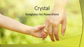  Presentation with daughter - Theme having lead generation - father and daughter hands outdoors background and a blonde colored foreground