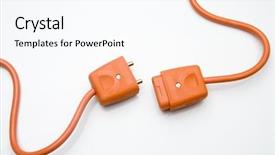  Presentation with power plugs humanheart - Audience pleasing presentation theme consisting of lead generation - two orange electric plugs backdrop and a cool aqua colored foreground