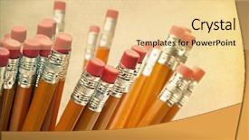  Presentation with lead - PPT theme consisting of lead pencils against a vintage background and a blonde colored foreground