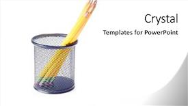  Presentation with lead metal - Beautiful presentation featuring lead pencils in metal pot on a white background backdrop and a white colored foreground