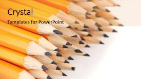  Presentation with pencils - Presentation theme enhanced with lead pencils isolated on white background and a yellow colored foreground