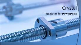 Presentation with cnc machine - Beautiful presentation featuring lead screw shaft spare part backdrop and a light blue colored foreground