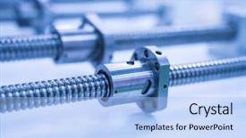  Presentation with cnc machine - Presentation theme enhanced with lead screw shaft spare part background and a light blue colored foreground