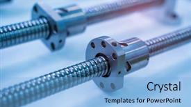  Presentation with shaft - Slides consisting of lead screw shaft spare part background and a light blue colored foreground