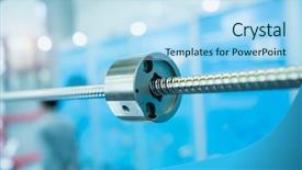  Presentation with cnc machine - Cool new presentation with lead screw shaft spare part backdrop and a light blue colored foreground