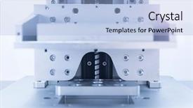  Presentation with cnc machine - Slide deck having lead screw shaft spare part background and a light blue colored foreground