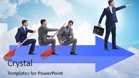  Presentation with abstract chart business - Slide set with lead ship - businessman on line chart background and a  colored foreground