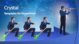  Presentation with teamwork - Colorful PPT layouts enhanced with lead ship - team of businessmen in teamwork backdrop and a teal colored foreground