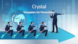  Presentation with teamwork - PPT theme enhanced with lead ship - team of businessmen in teamwork background and a  colored foreground