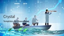  Presentation with teamwork - PPT layouts enhanced with lead ship - team of businessmen in teamwork background and a light blue colored foreground