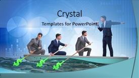  Presentation with teamwork - PPT theme consisting of lead ship - team of businessmen in teamwork background and a light blue colored foreground
