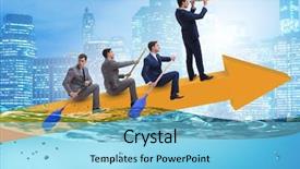  Presentation with lead - Slides having lead ship - teamwork concept with businessmen background and a  colored foreground