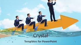  Presentation with teamwork - Presentation featuring lead ship - teamwork concept with businessmen background and a light blue colored foreground