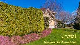  Presentation with green building design - Presentation featuring lead to ornately designed cover background and a  colored foreground