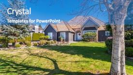  Presentation with green building design - Cool new theme with lead to ornately designed cover backdrop and a  colored foreground