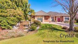  Presentation with beautiful green - Slide deck with lead to ornately designed cover background and a  colored foreground