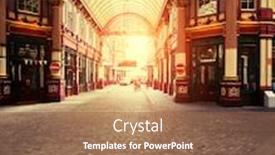  Presentation with london - Theme with leadenhall-covered-marketplace-in-london background and a tawny brown colored foreground