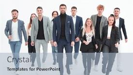  Presentation with stepping - PPT theme having leader-and-group-of-young background and a light blue colored foreground
