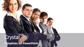  Presentation with team leader - Presentation theme with leader and her team young background and a tawny brown colored foreground