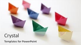  Presentation with leader - Audience pleasing presentation theme consisting of leader boat concept for leadership backdrop and a white colored foreground