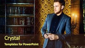  Presentation with beverage - Amazing presentation design having leader books - elegant man in a suit backdrop and a wine colored foreground