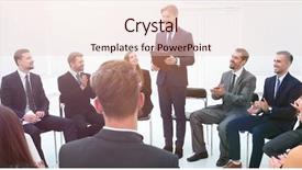  Presentation with business report - Cool new presentation theme with leader communication - manager reads a report backdrop and a lemonade colored foreground