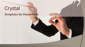  Presentation with orchestra - Beautiful slides featuring leader directing an orchestra backdrop and a lemonade colored foreground