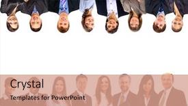  Presentation with diversity - Amazing presentation having leader diversity - group of business people backdrop and a coral colored foreground