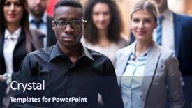  Presentation with ethnic group - Colorful PPT theme enhanced with leader diversity - young multi ethnic business people backdrop and a navy blue colored foreground