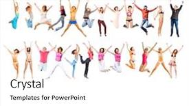  Presentation with winning canada - Audience pleasing slide deck consisting of sport clerk - jumping together winning idea backdrop and a  colored foreground