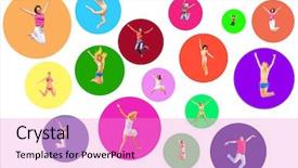  Presentation with united - Presentation with sport clerk - success concept united colleagues background and a  colored foreground