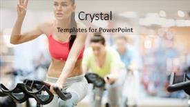  Presentation with cycling - Colorful PPT theme enhanced with cycleteam - young active fit cycling trainer backdrop and a soft green colored foreground