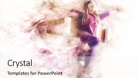  Presentation with dreams - Cool new PPT layouts with leader innovation - child plays in an astronaut backdrop and a cream colored foreground