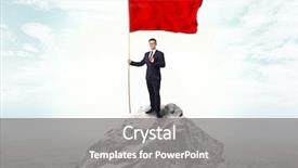  Presentation with mountain top - Presentation featuring leader mountains - handsome businessman on the top background and a gray colored foreground