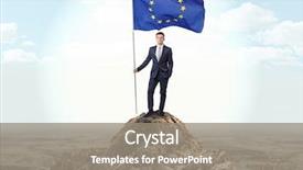  Presentation with mountain top - Beautiful presentation design featuring leader mountains - successful businessman on the top backdrop and a gray colored foreground