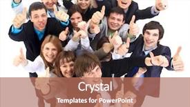  Presentation with success business - Beautiful slides featuring leader success - large group of business people backdrop and a coral colored foreground