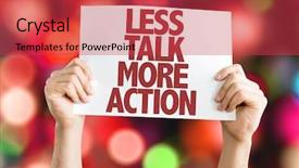  Presentation with talk - Theme enhanced with leaderincenter - less talk more action placard background and a red colored foreground