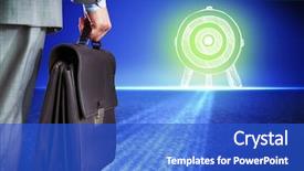  Presentation with target - Theme featuring leaderincenter - rear view of businessman background and a  colored foreground