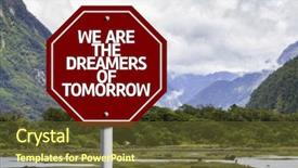  Presentation with road - PPT theme consisting of leaderincenter - we are the dreamers background and a tawny brown colored foreground