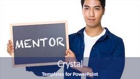  Presentation with mentor - Presentation consisting of leaders mentors - asian mixed indian man background and a navy blue colored foreground