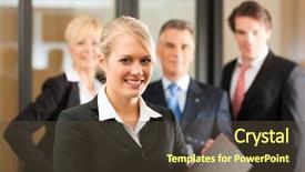  Presentation with business leaders - Presentation theme enhanced with leaders mentors - business - team background and a tawny brown colored foreground